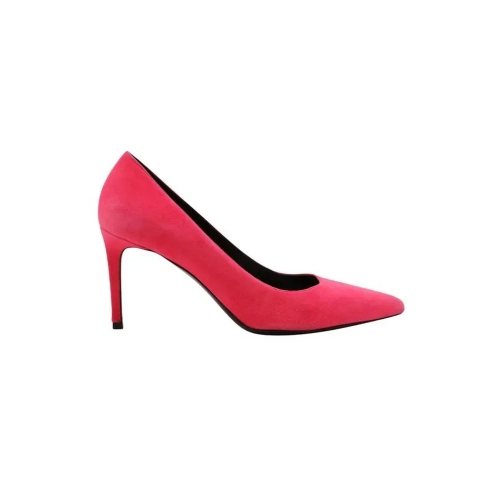 Saint Laurent Paris 80 Pointed Toe Pumps in Pink Suede